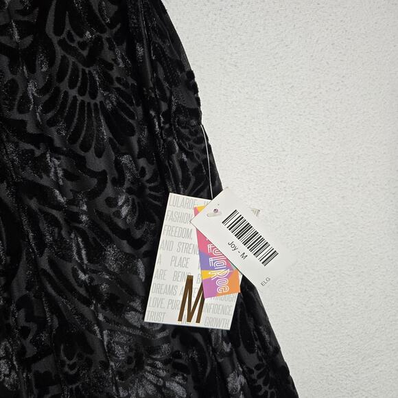 NEW Lularoe Joy Velvet Burnout Cardigan Duster Sz M Black Witchy Whimsigoth - Picture 6 of 11